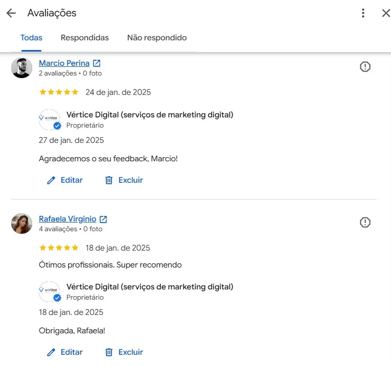 Depoimento de cliente no Google