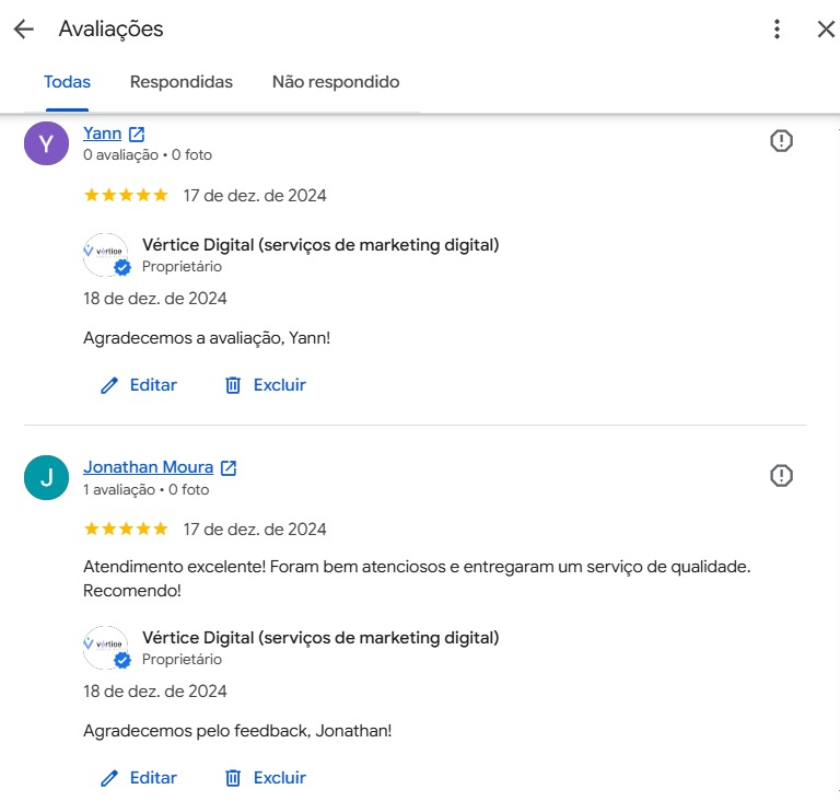 Depoimento de cliente no Google